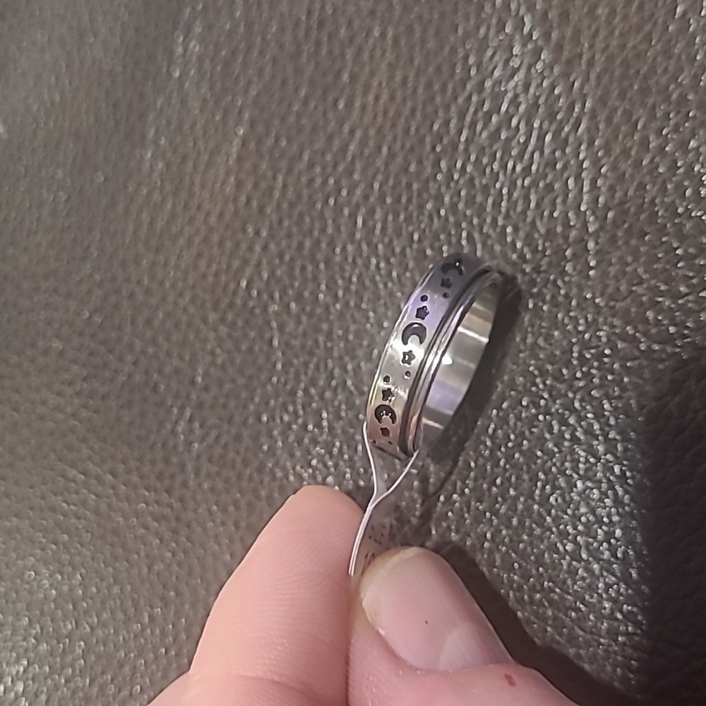 Men's FIDGET RING STAINLESS STEEL SPUNNING RING SIZE 10 - Picture 4 of 5